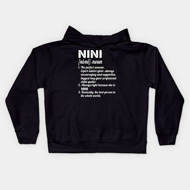 Nini Like a Grandmother But So Much Cooler Definition Xmas Kids Hoodie by julibirgit